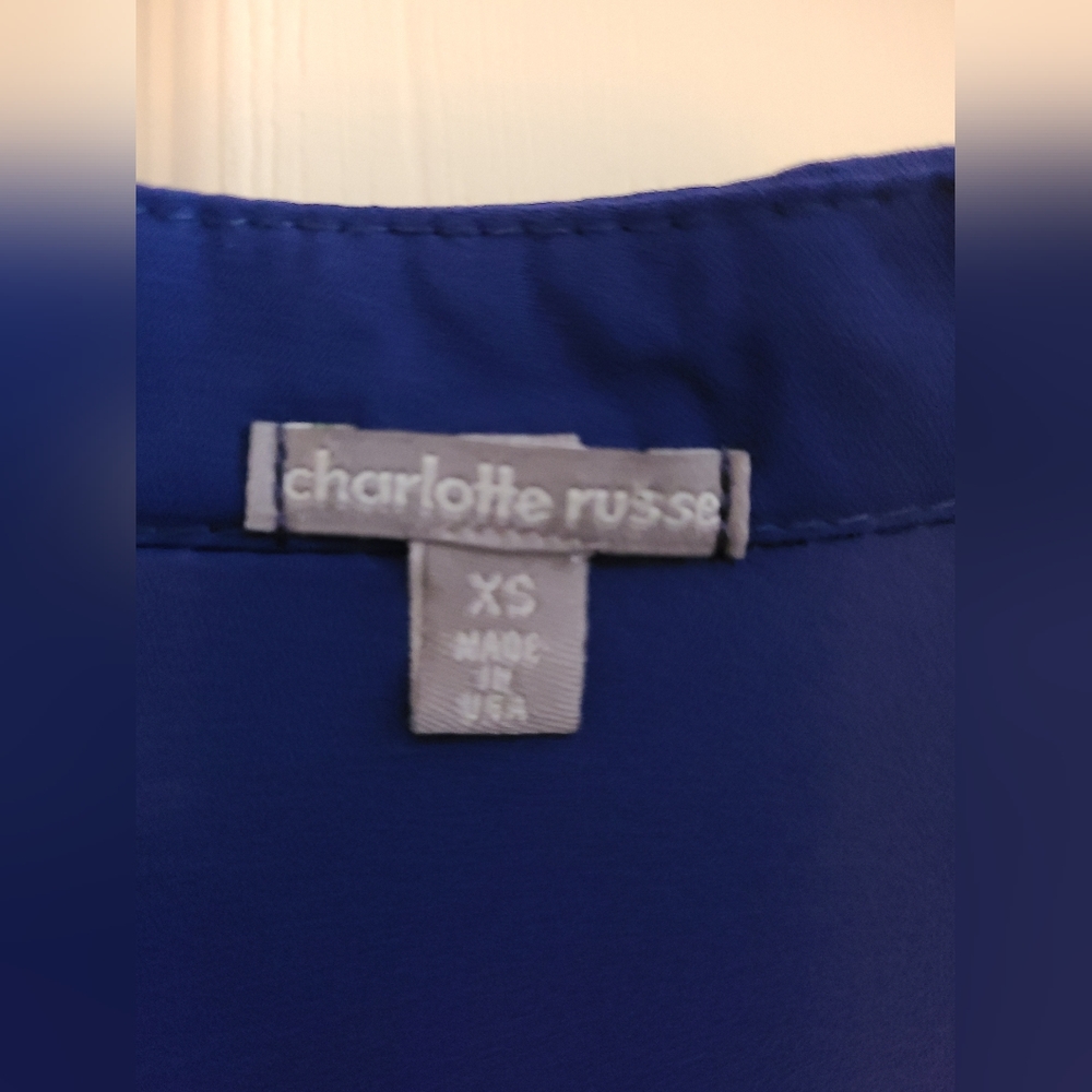 NWOT Charlotte Russe XS Blue Shirt - Picture 2 of 3